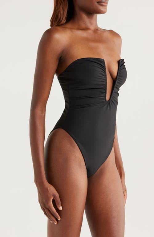Ramy Brook Bianka Plunge One-piece Swimsuit In Black