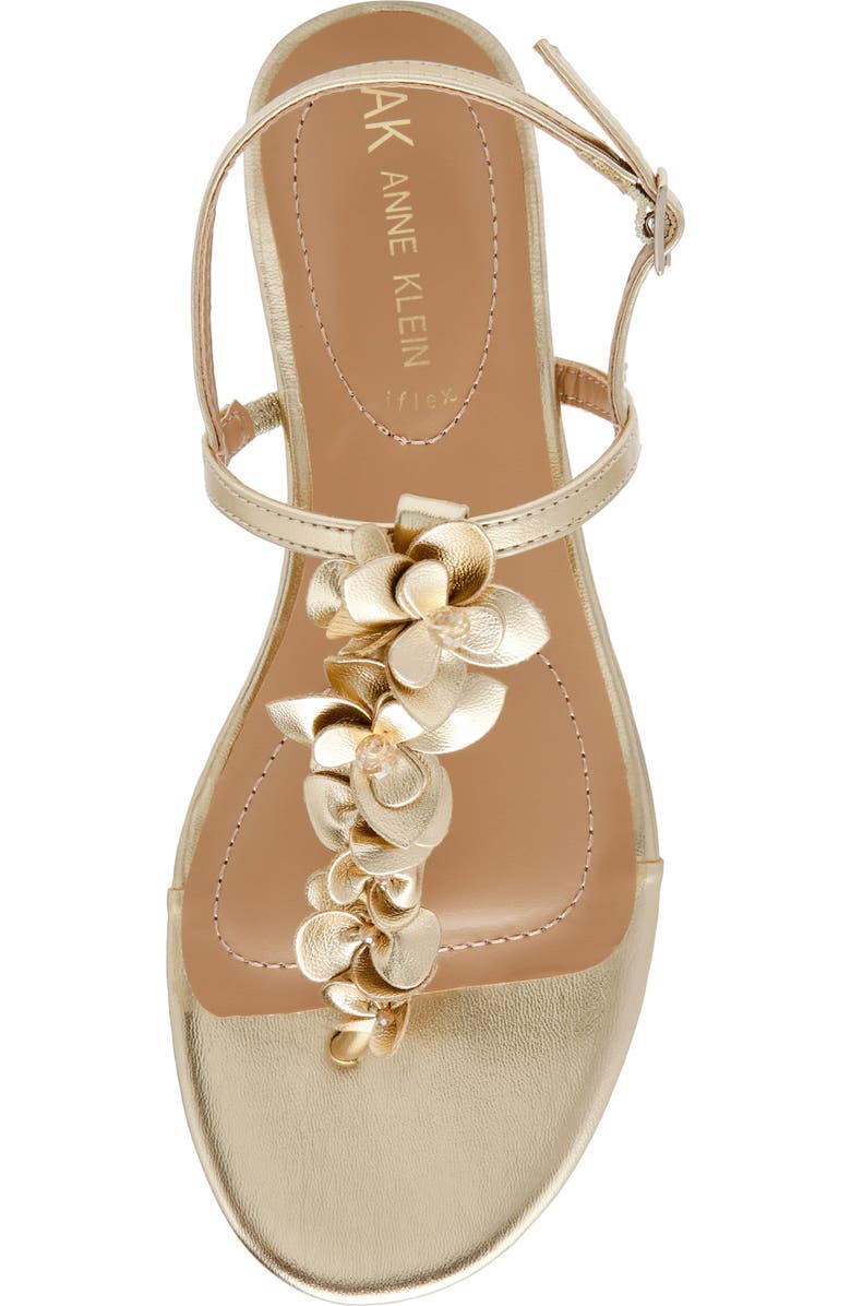 Anne Klein Flavia T-Strap Sandal, Alternate, color, Metallic Gold
