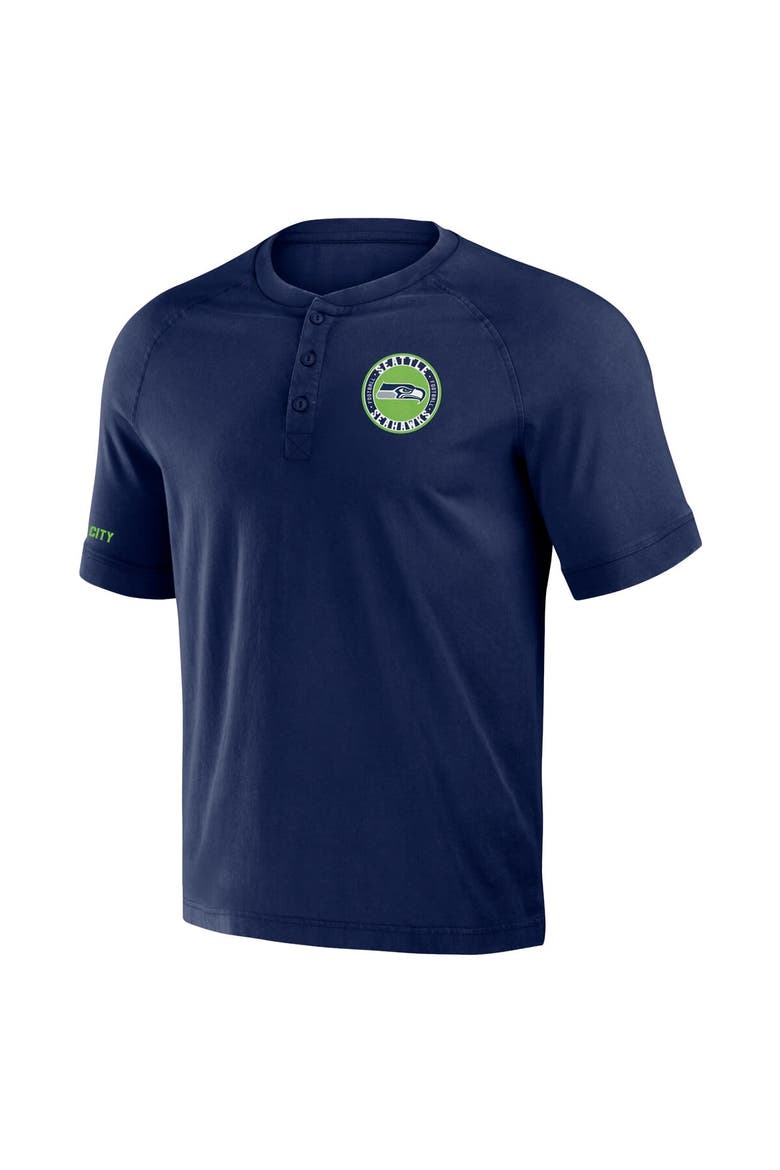 Men's NFL x Darius Rucker Collection by Fanatics College Navy Seattle Seahawks Washed Raglan Henley T-Shirt, Alternate, color, Navy