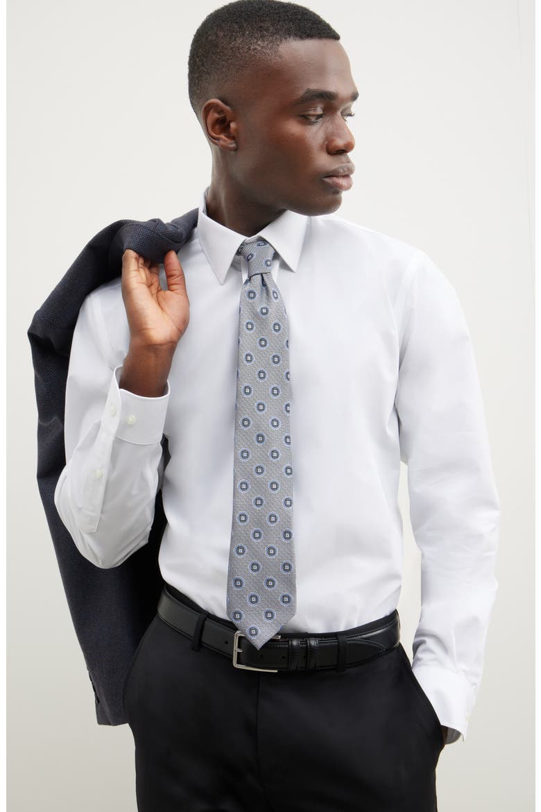 Non-Iron Traditional Fit Solid Cotton Dress Shirt, Alternate, color, WHITE