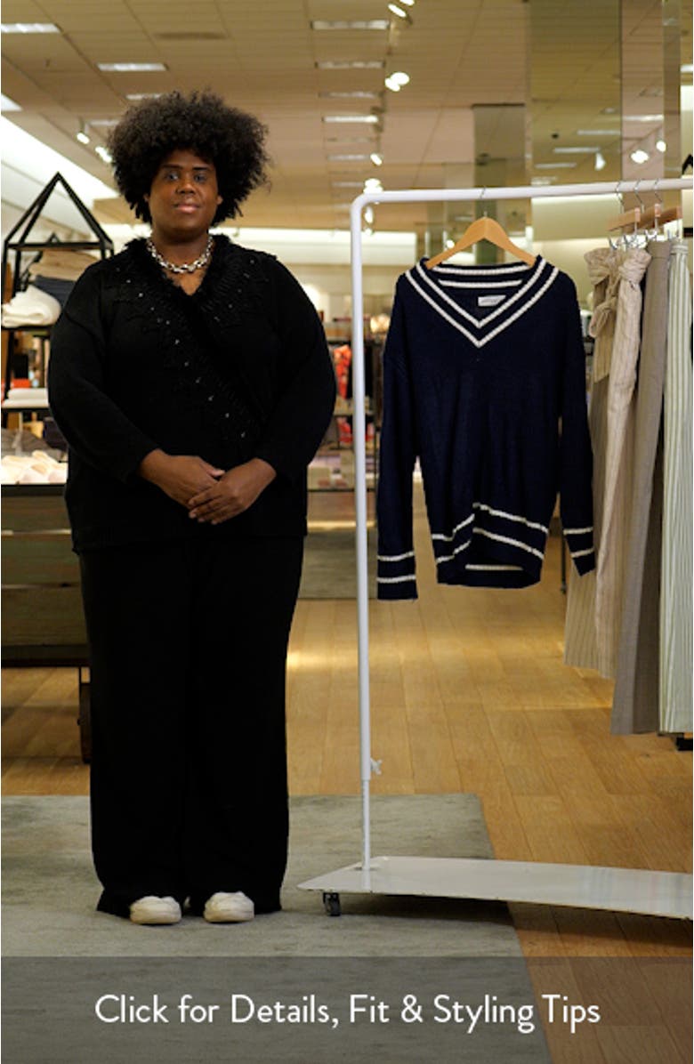 Leanna Stripe Trim Sweater, sales video thumbnail