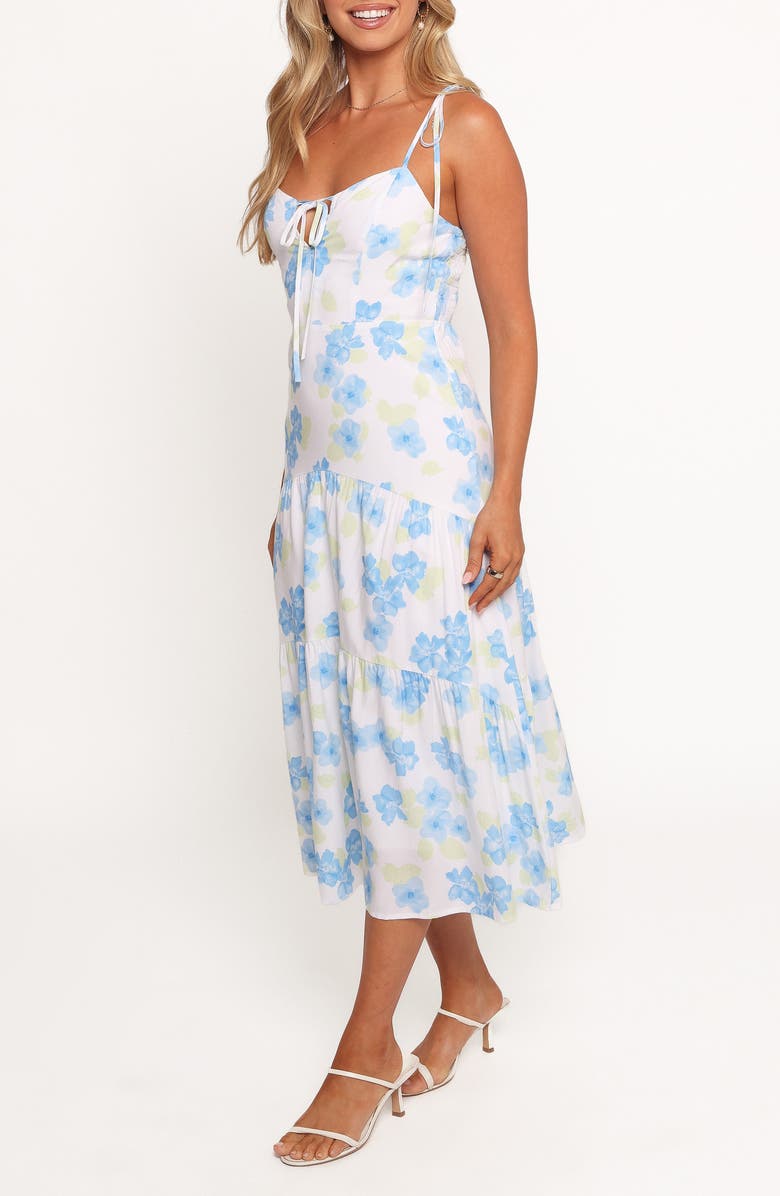 Petal & Pup Kieran A-Line Midi Dress, Alternate, color, Blue Floral