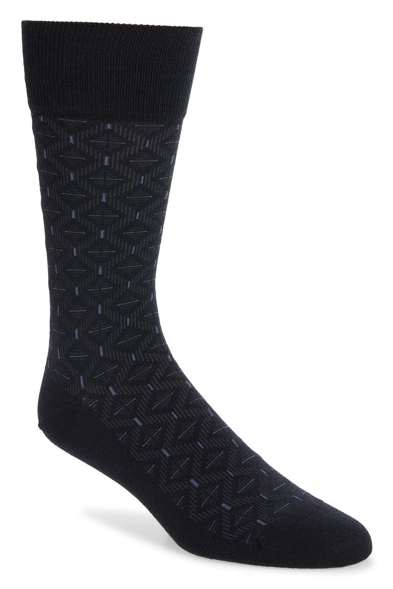 Merino Wool Blend Socks, Main, color, NAVY PEACOAT GEOS