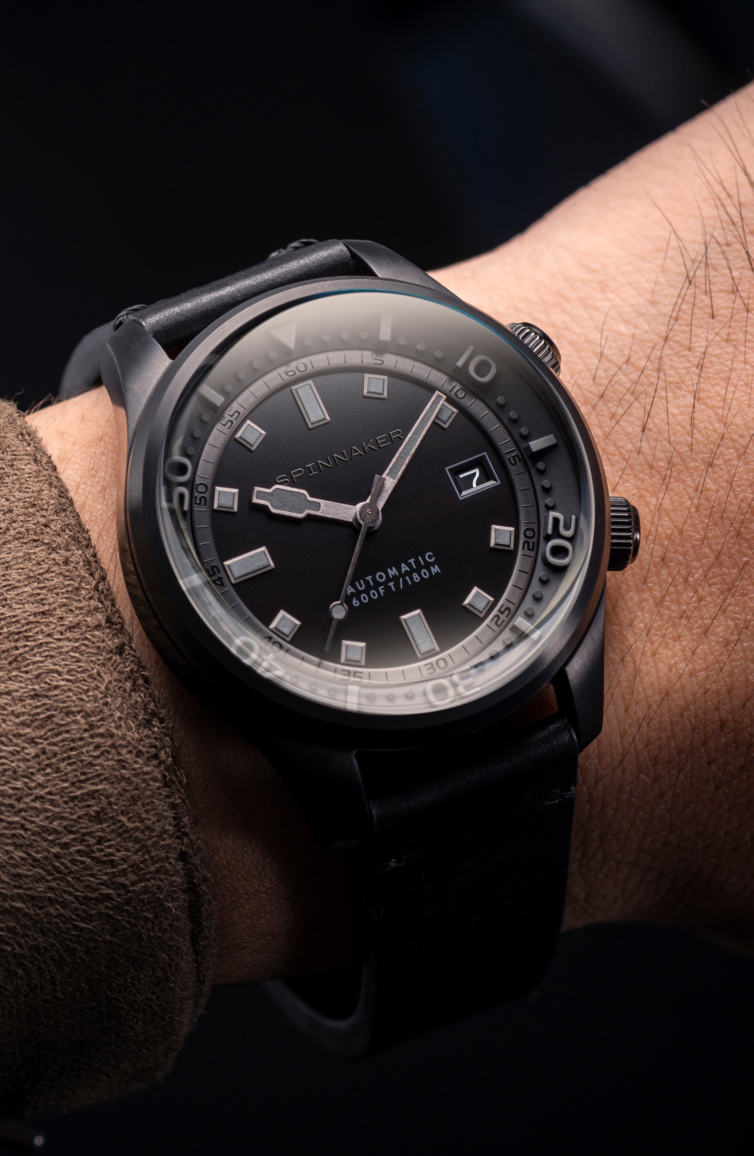 SPINNAKER Bradner Automatic Leather Strap Watch, 42mm (Men) | Nordstrom