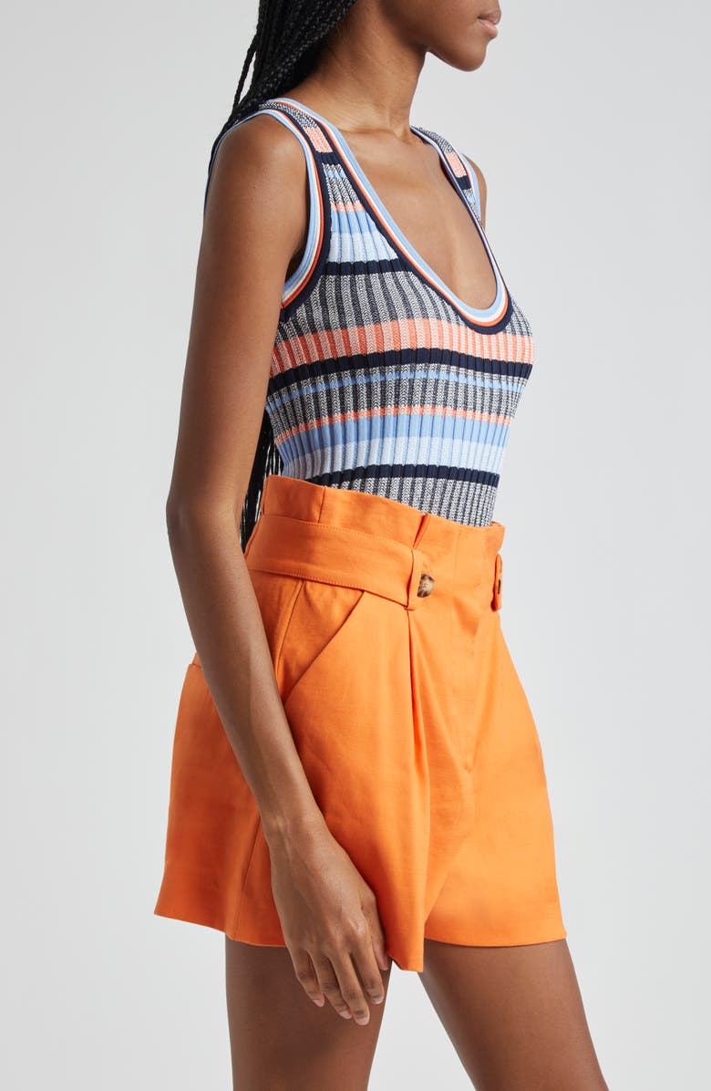 Veronica Beard Sandra Stripe Rib Sweater Tank, Alternate, color, Blue Multi