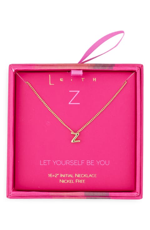 Let Yourself Be You Bubble Initial Pendant Necklace