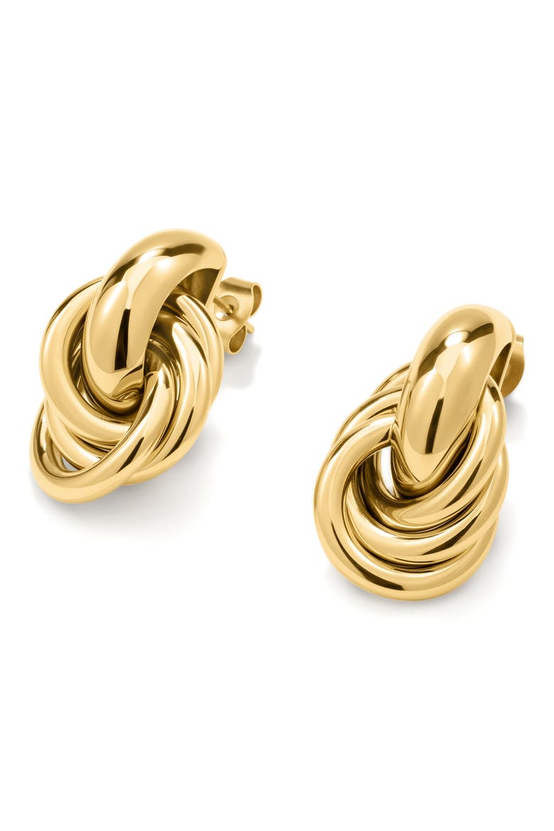 Classic Knot Earrings, Alternate, color, GOLD