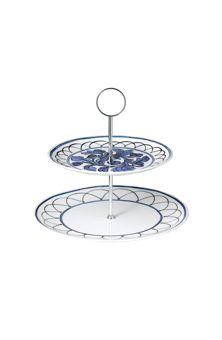 Twig New York Heritage Blue Bird 2 Tiered Cake Stand, Main, color, 