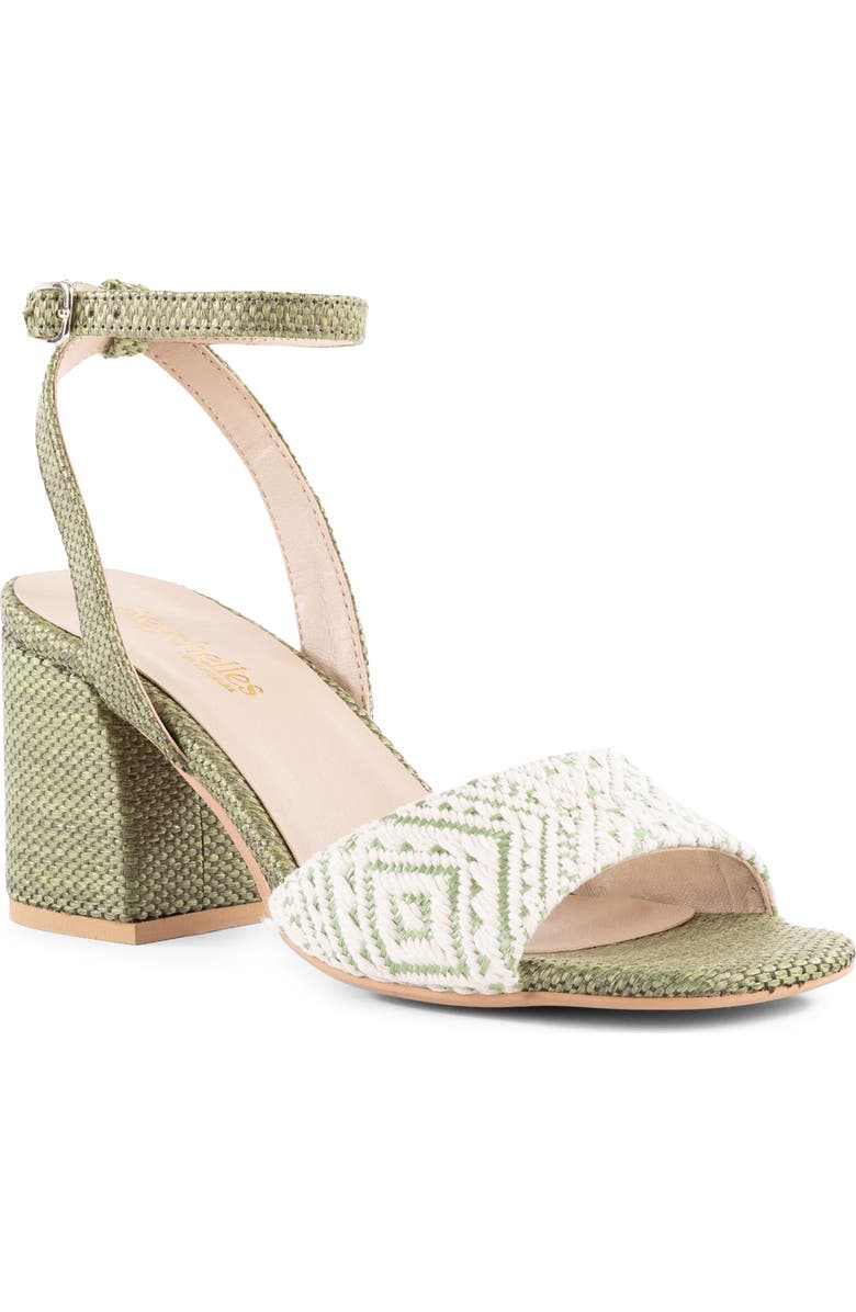 Seychelles Simple Pleasures Ankle Strap Sandal, Main, color, Off White/ Green