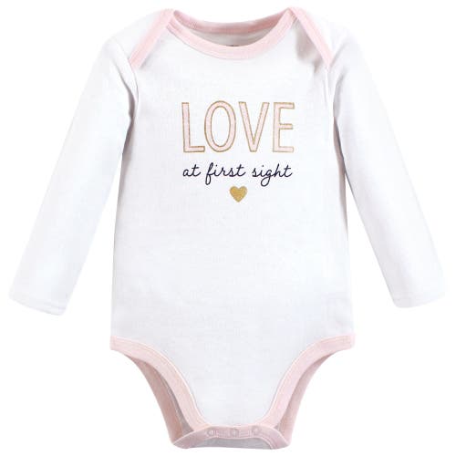 Hudson Baby Infant Breathable Cotton Long-sleeve Bodysuit Bundle 3 Count In Multi