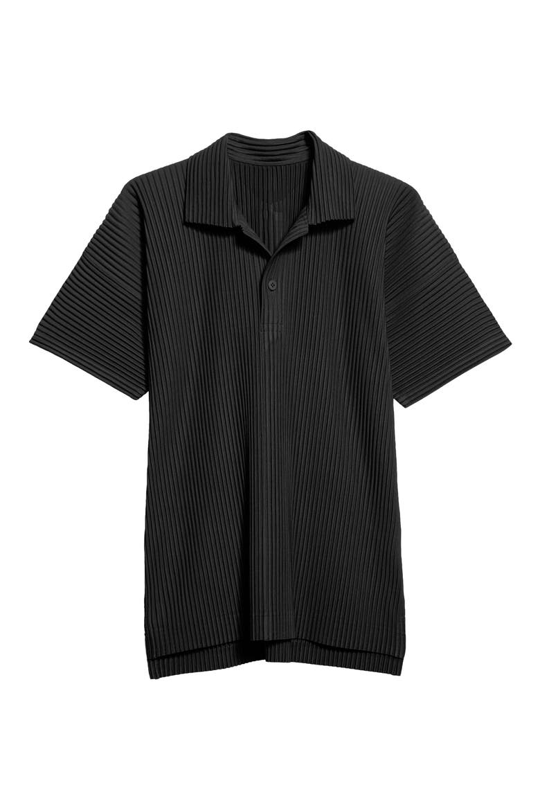Monthly Colors June Pleated Polo, Alternate, color, 15-BLACK