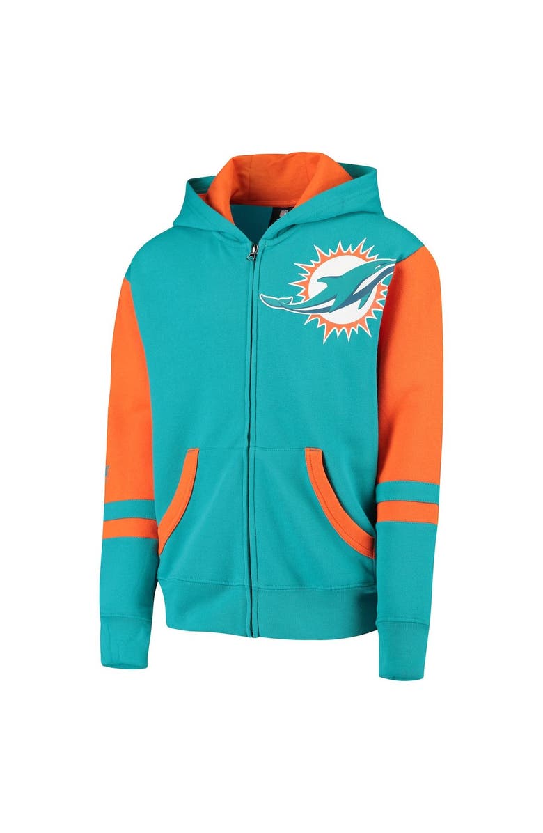 Outerstuff Youth Aqua Miami Dolphins Stadium Full-Zip Hoodie, Alternate, color,