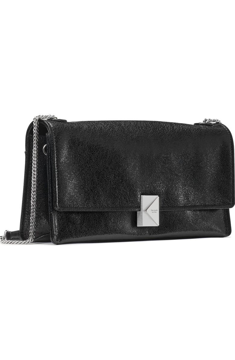 Kate Spade New York deco glazed leather convertible chain shoulder bag, Alternate, color,
