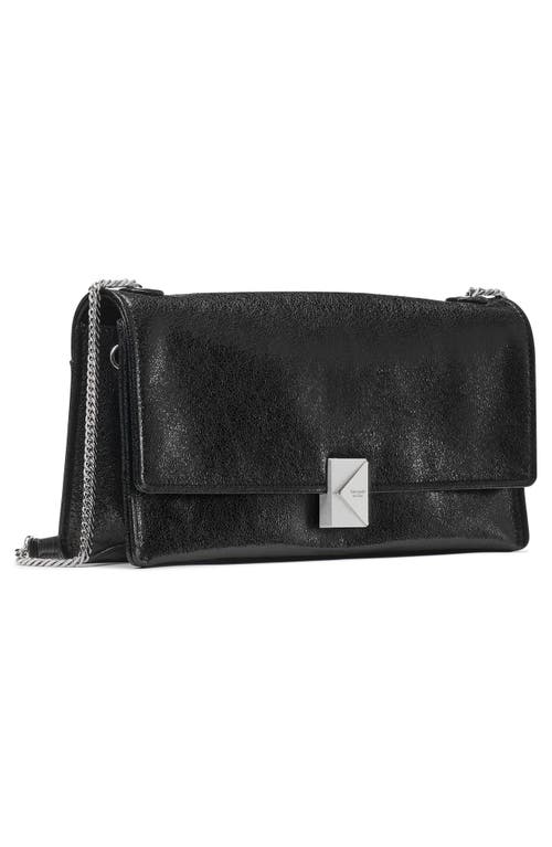 Kate Spade New York Deco Glazed Leather Convertible Chain Shoulder Bag In Black