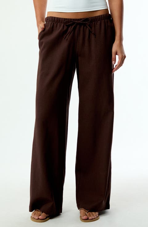Alisa Linen Blend Wide Leg Pants