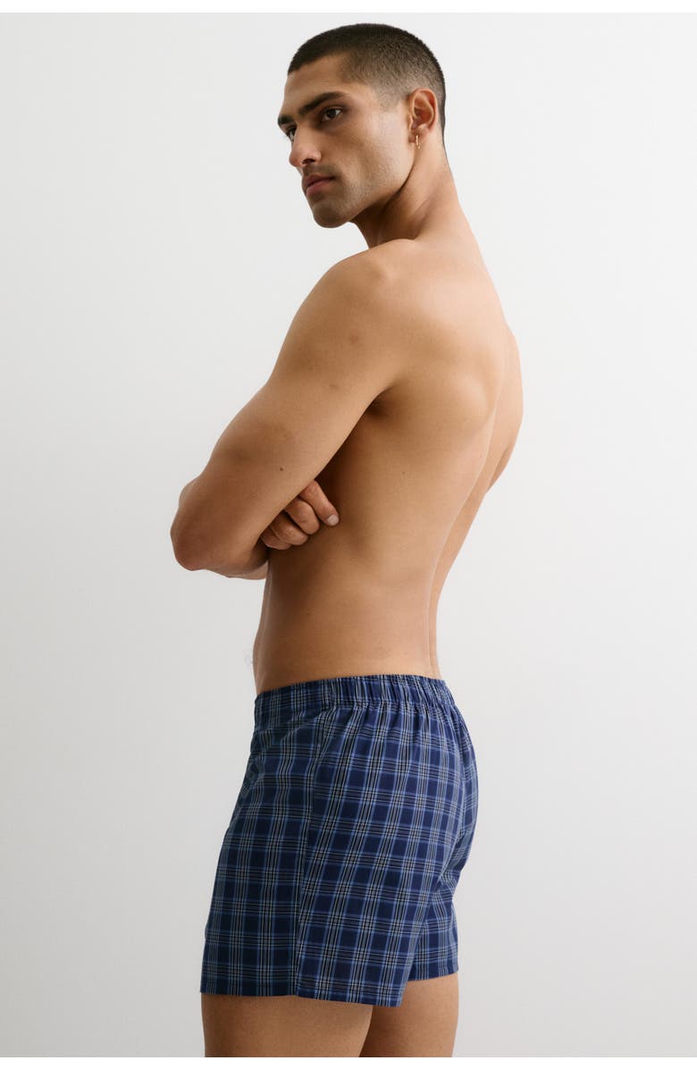 H&M 4-pack Woven Boxer Shorts, Alternate, color, Dark Blue/Checked
