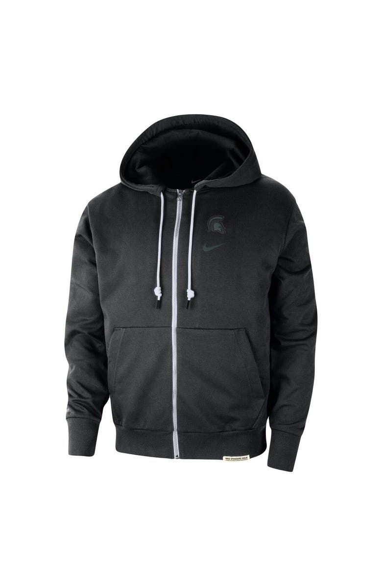 Nike Men's Nike Black Michigan State Spartans Standard Issue Player Performance Full-Zip Hoodie, Alternate, color, 