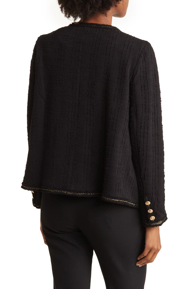 Metallic Trim Tweed Jacket, Alternate, color, BLACK W/ GOLD