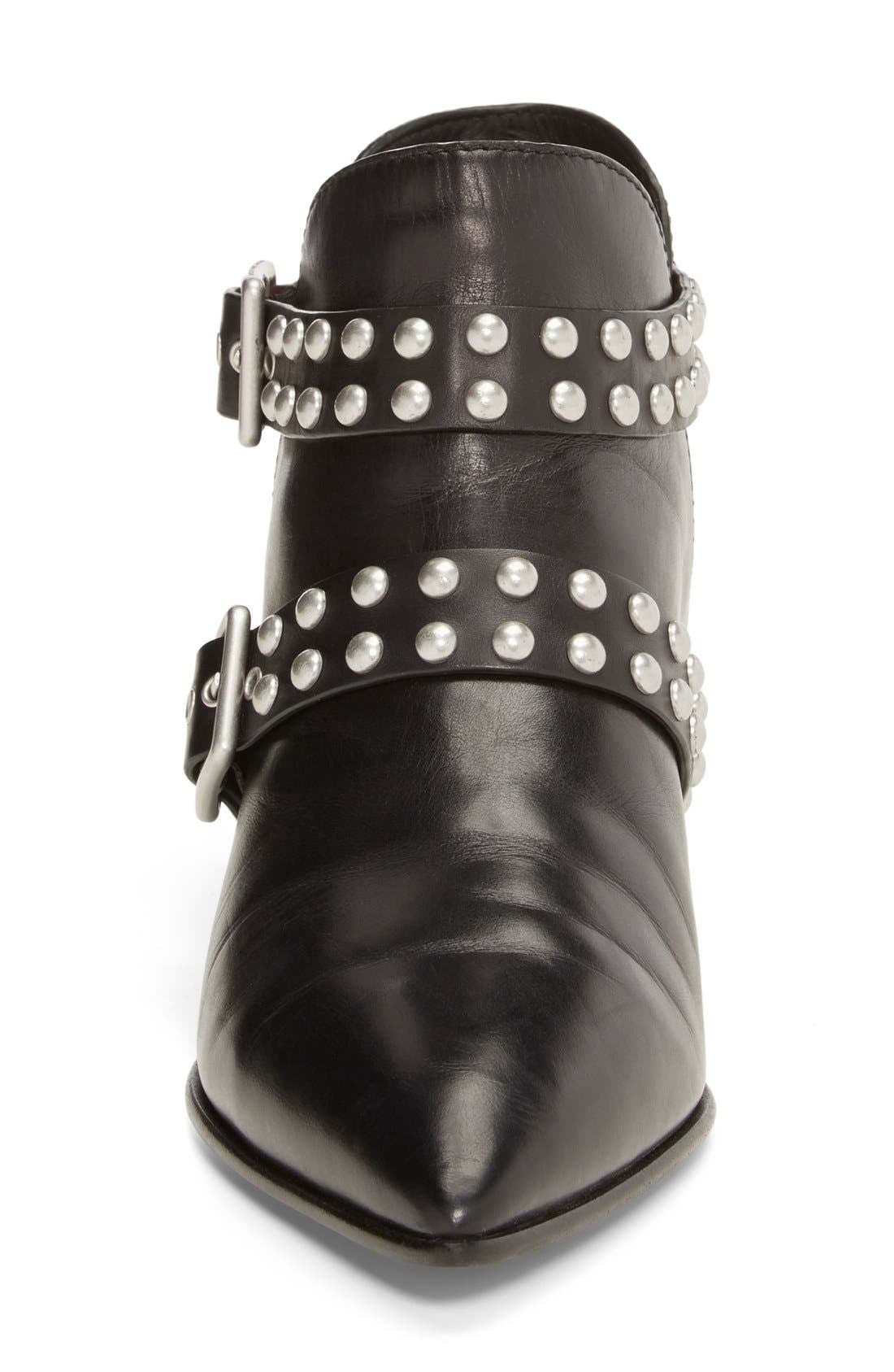 MARC BY MARC JACOBS 'Carroll' Studded Leather Pointy Toe Ankle Boot, Alternate, color, BLACK LEATHER