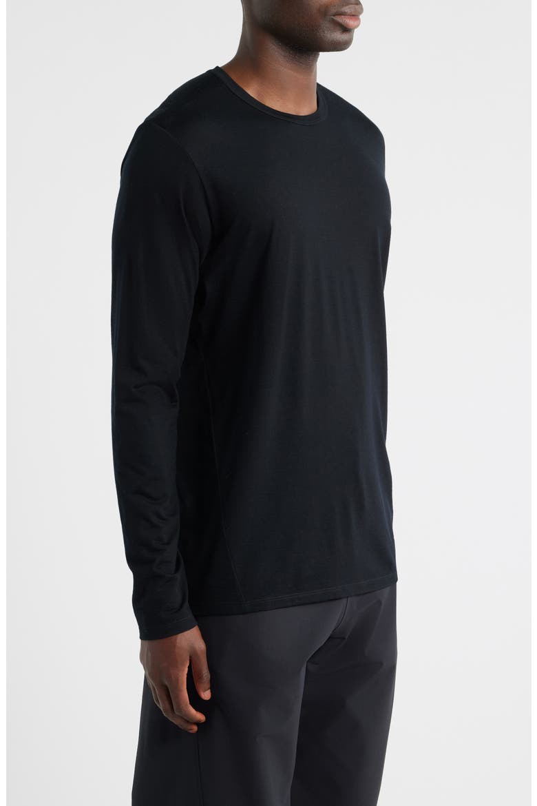 Frame Long Sleeve Wool Blend T-Shirt, Alternate, color, BLACK