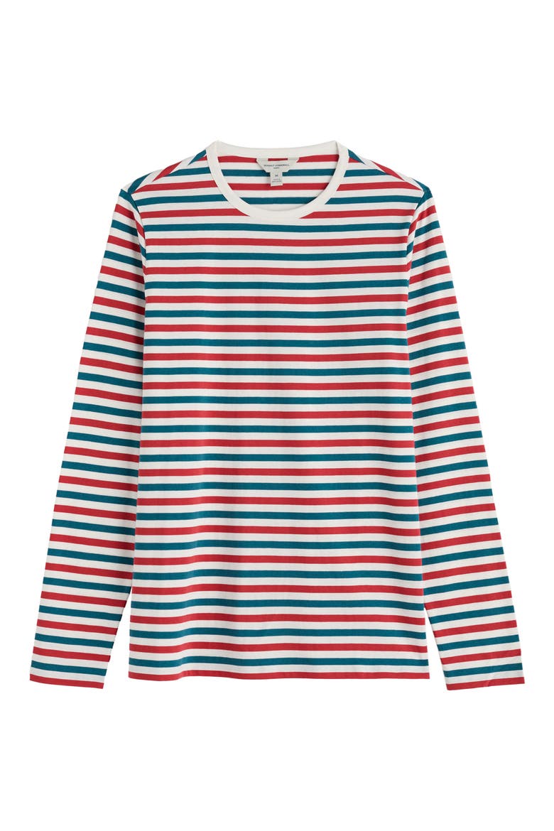 Sailor Stripe Long Sleeve Organic Cotton T-Shirt, Alternate, color, DUET MINI CORNISH CARDINAL
