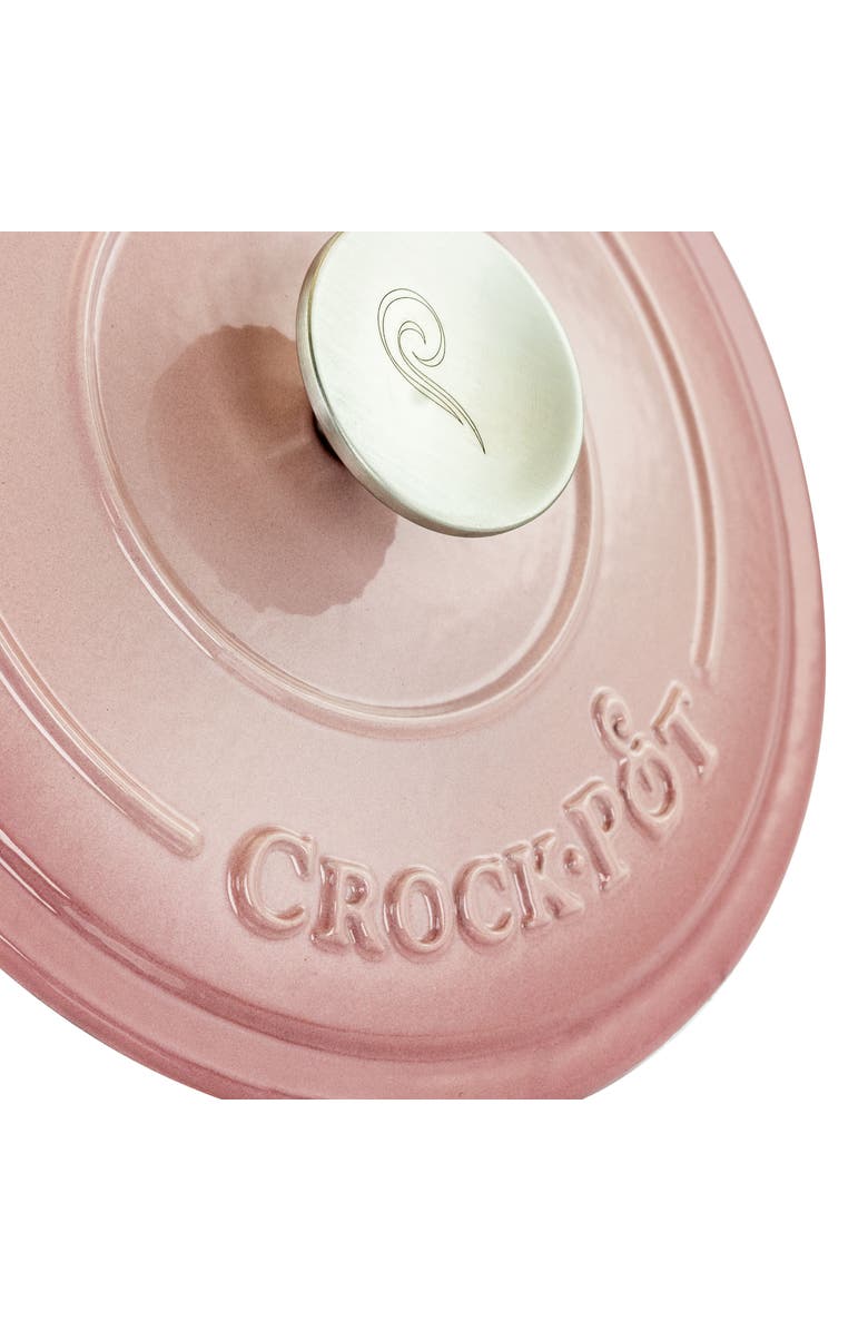 Crock-pot Artisan 2 Piece 3 Quarts Enamled Cast Iron Dutch Oven, Alternate, color, Blush Pink