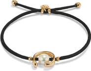 UNODE50 Black Cord Pearl Bracelet