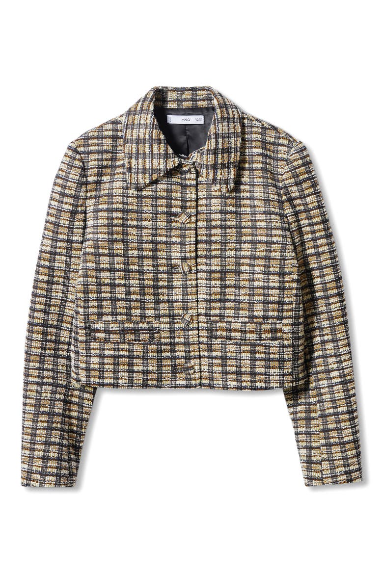 Check Tweed Jacket, Alternate, color, OCHRE
