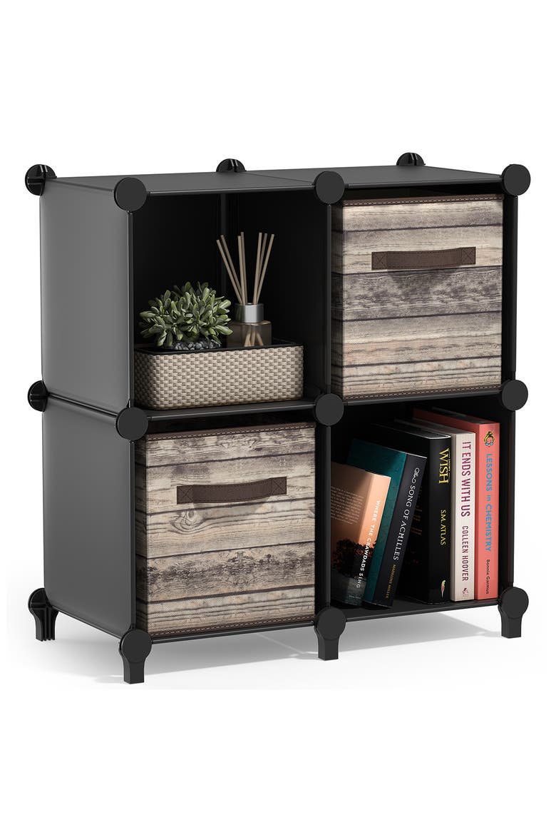 Four-Cube Storage Organizer, Alternate, color, BLACK
