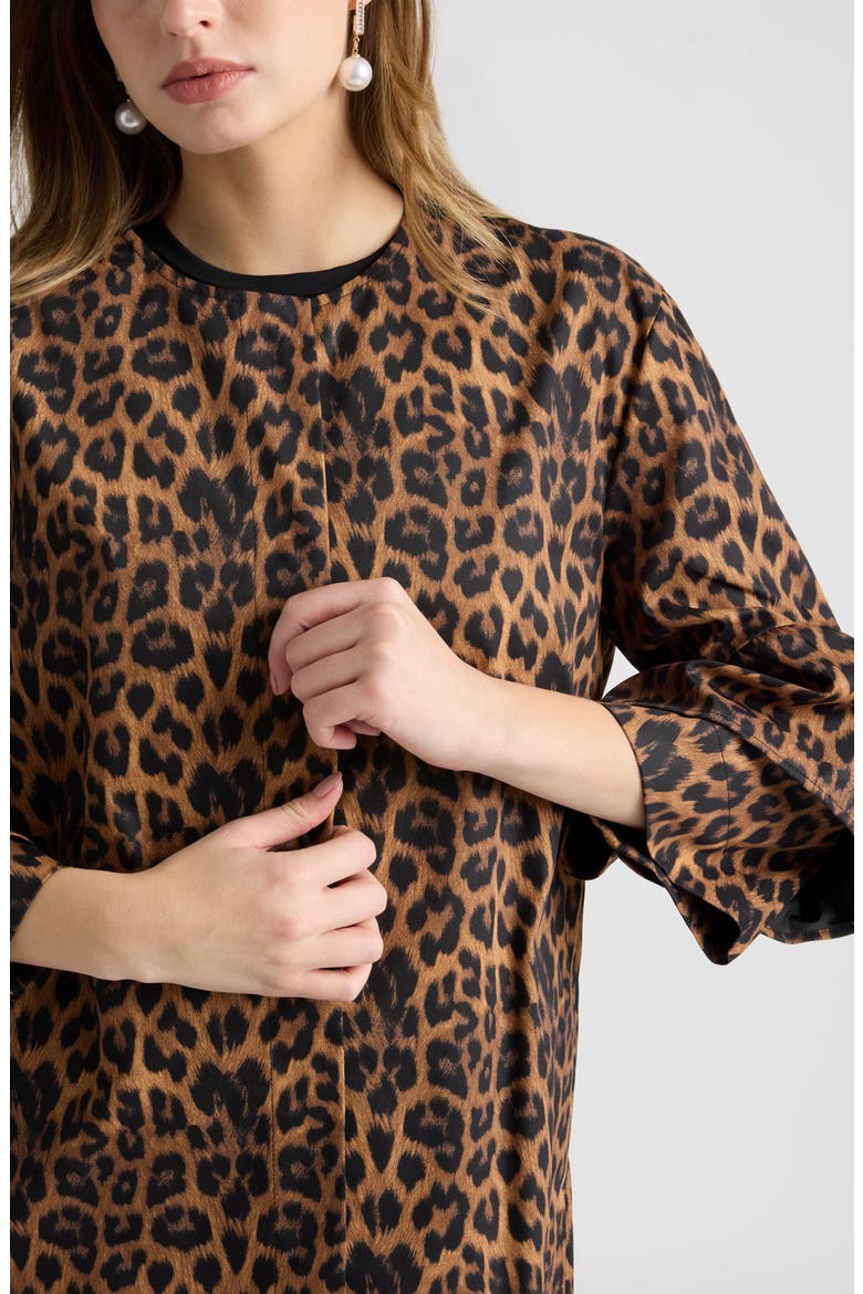 Water Repellent Canvas Coat, Alternate, color, LEOPARD