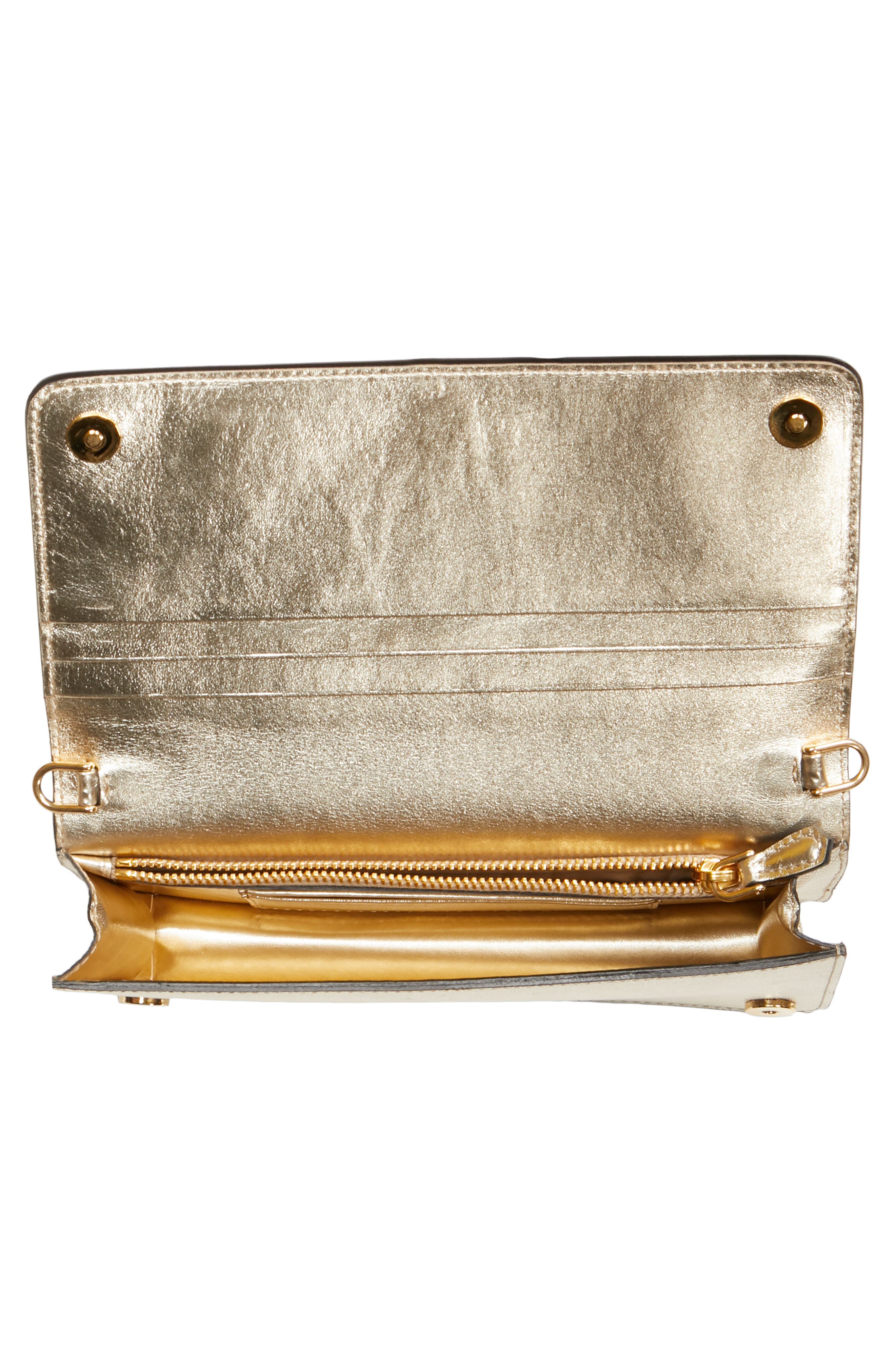 Mini Monochrome Leather Wallet on a Chain, Alternate, color, PIRITE