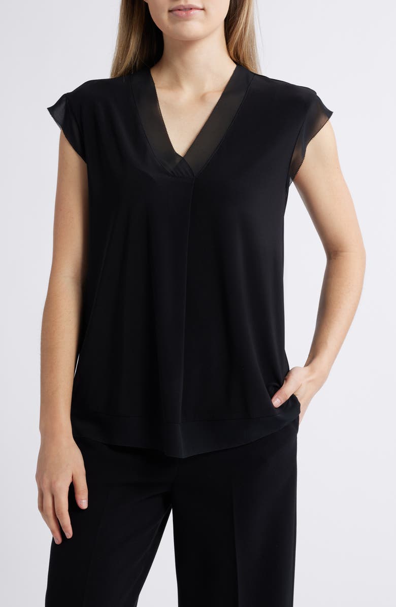 Anne Klein Mixed Media Shell Tank, Main, color,