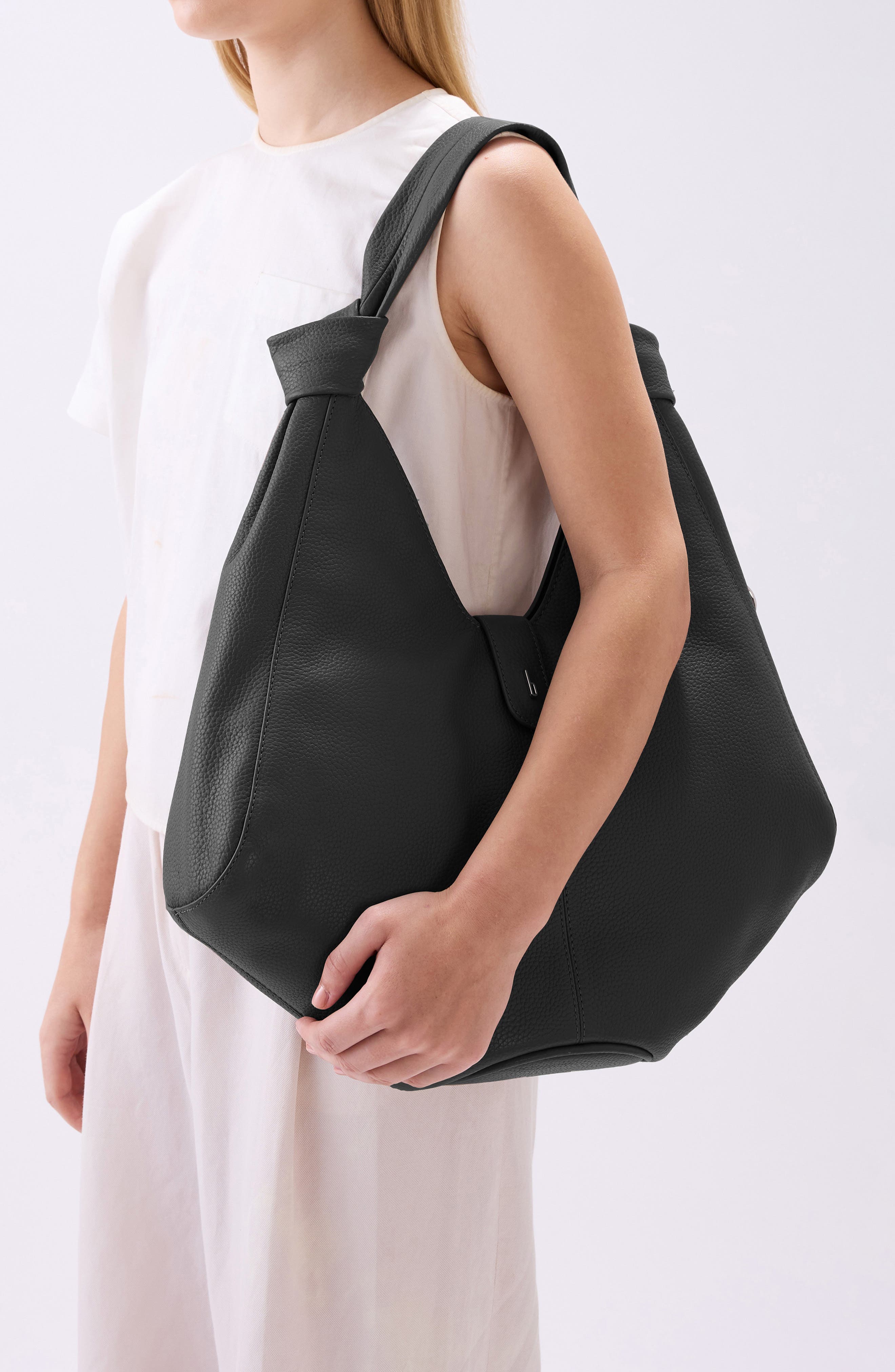 behno Large Nelli Pebble Leather Hobo Bag, Alternate, color, 