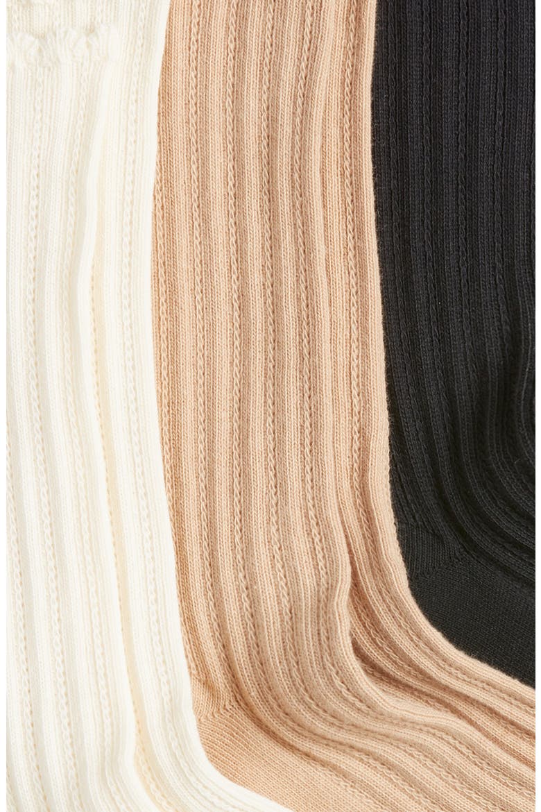 3-Pack Scalloped Pointelle Crew Socks, Alternate, color, ASSORTED PACK