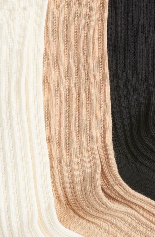 Hue 3-pack Scalloped Pointelle Crew Socks In Multi
