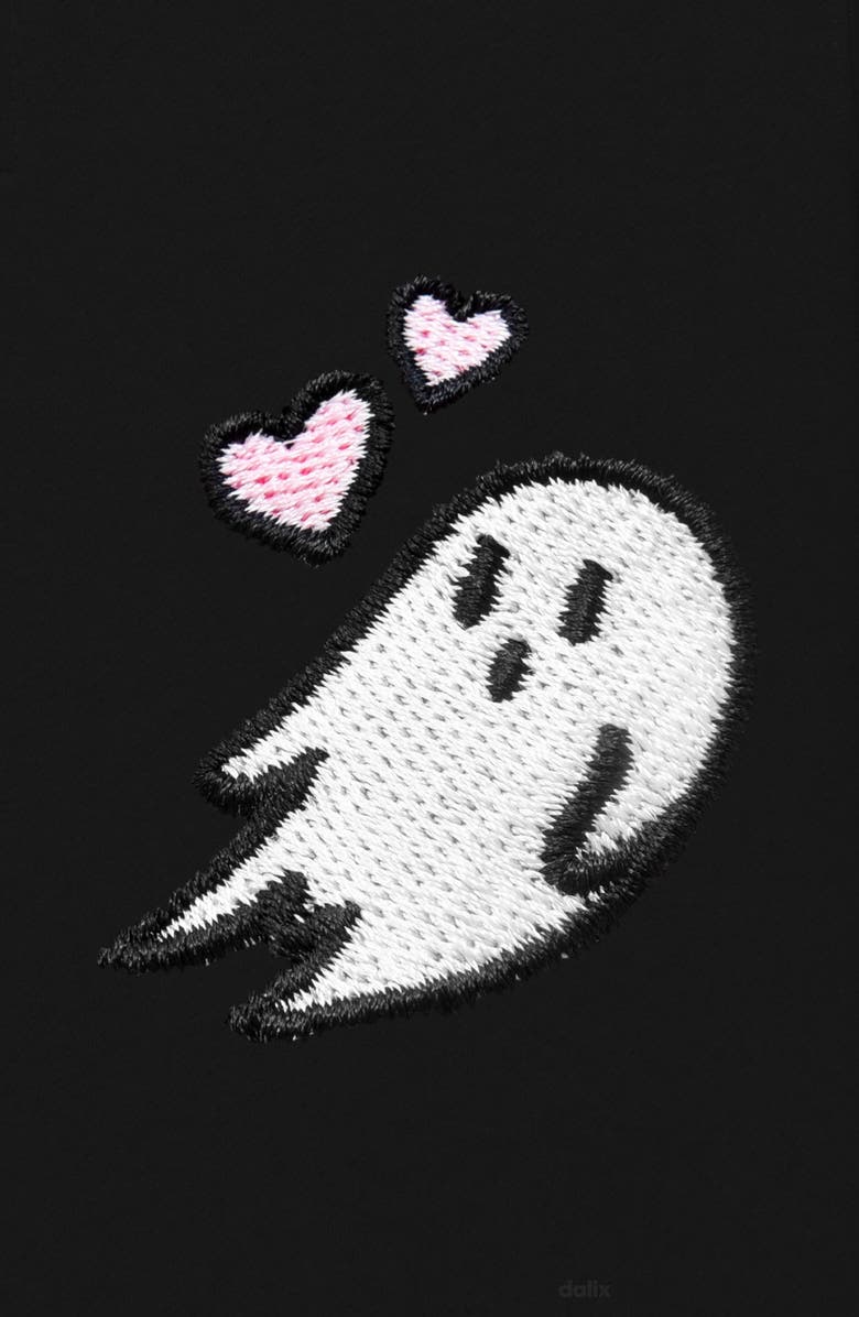 Dalix Womens Heartly Ghost Quarter Zip Pullover, Alternate, color, Black