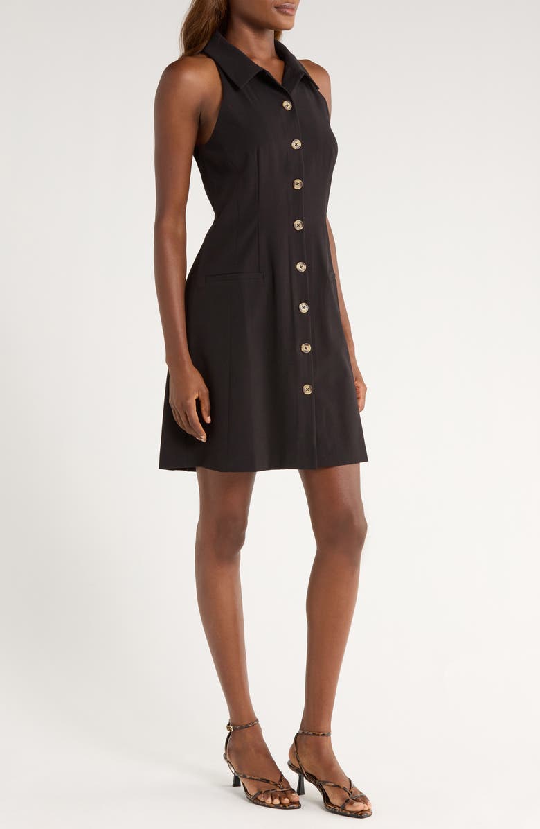 Halogen<sup>®</sup> Cutaway Sleeve Shirtdress, Alternate, color, Rich Black
