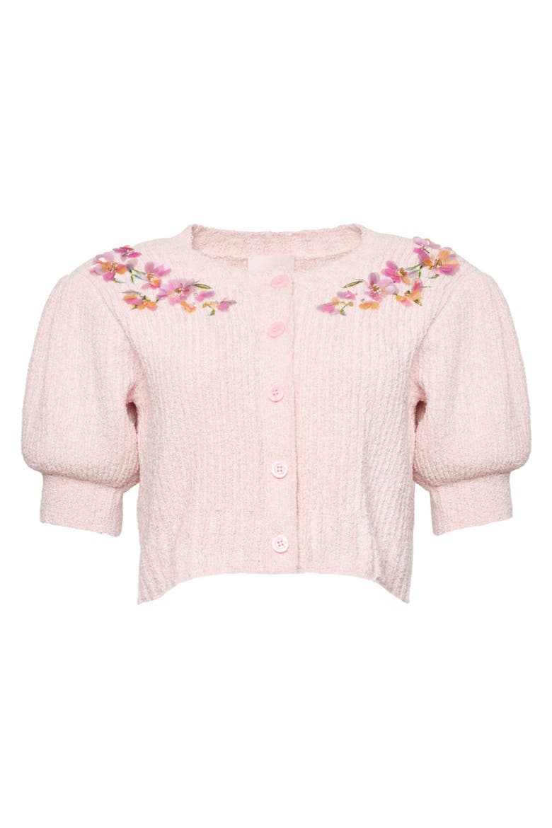 Millicent Floral Embellished Cardigan, Alternate, color, ROSY CLOUD