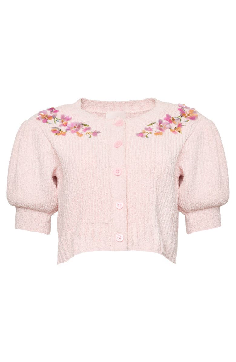 Cinq à Sept Millicent Floral Embellished Cardigan, Alternate, color, Rosy Cloud