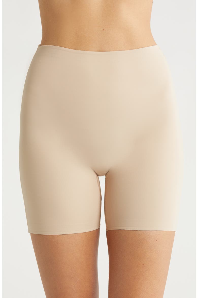 Dress Rehearsal Low Back Shaping Shorts, Main, color, WARM BEIGE