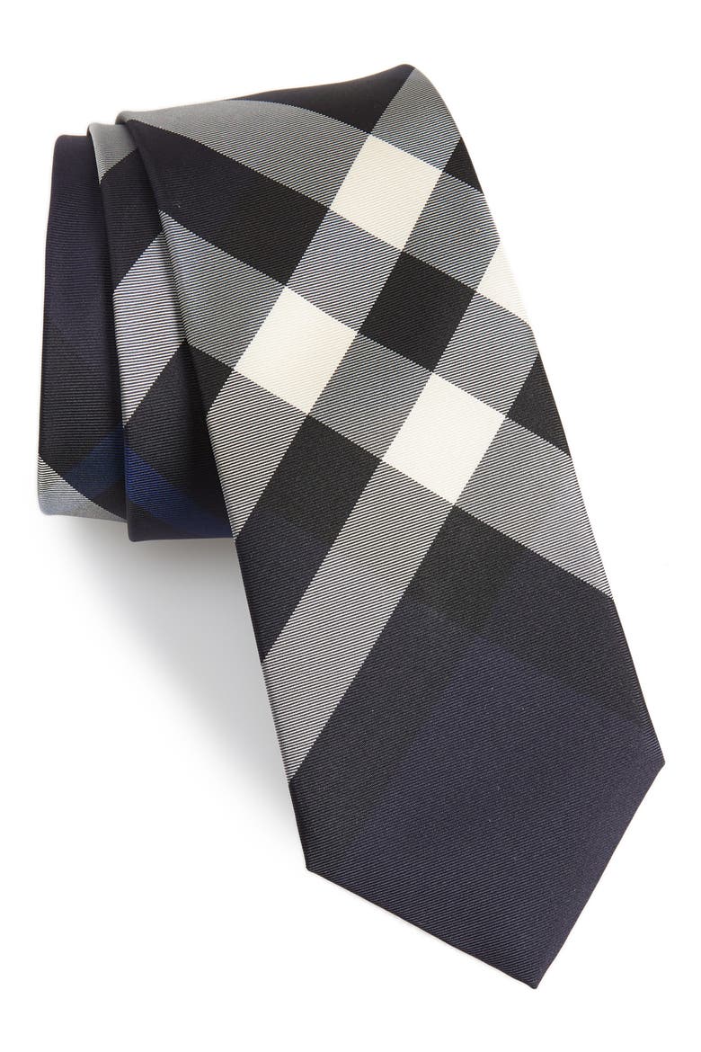 Manston Exploded Check Silk Tie, Main, color, BLUE