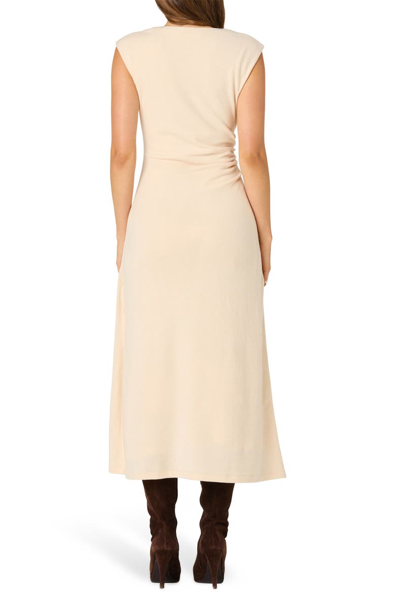ASTR the Label Drape Sleeveless Midi Dress, Alternate, color, Buttercream
