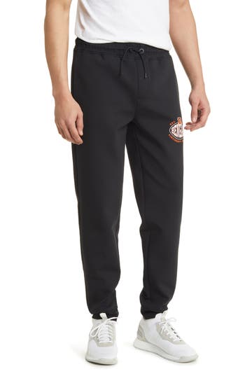 Shop Hugo Boss Boss X Nfl Cotton Blend Joggers In Cincinnati Bengals Black