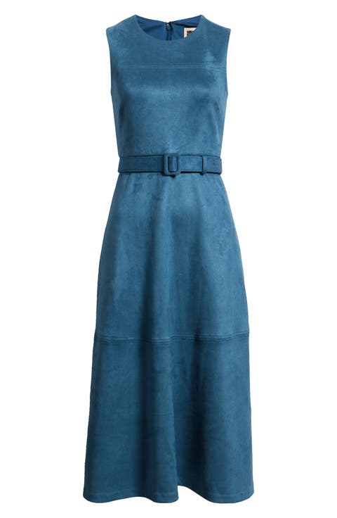 Belted Sleeveless Midi Dress