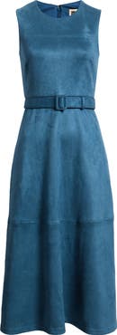 Anne Klein Belted Sleeveless Midi Dress