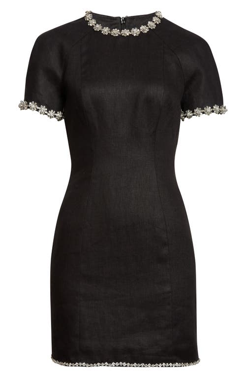 Zimmermann Rebellion Jewel Embellished Linen Minidress In Black