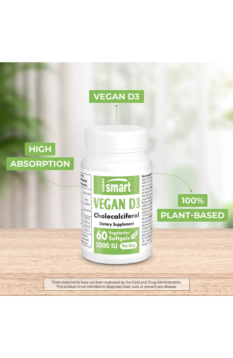 SuperSmart Vegan Vitamin D3 5000 IU, Alternate, color, NO COLOR
