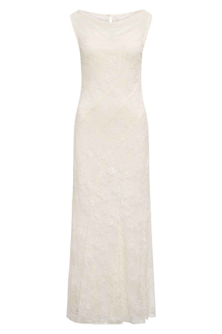 Jenna Paneled Lace Midi Dress, Alternate, color, ECRU