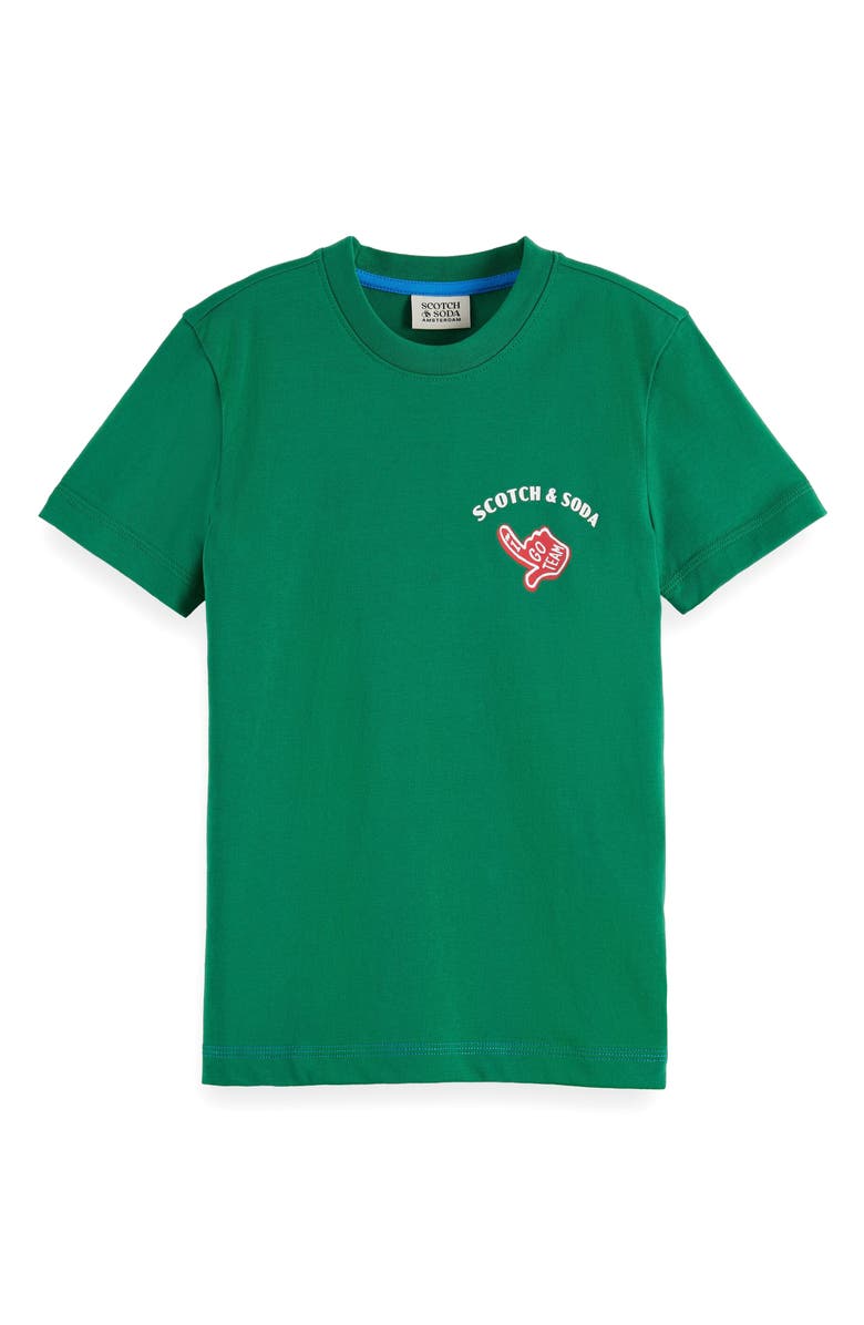 Scotch & Soda Kids' Baseball Organic Cotton Graphic T-Shirt, Main, color, 