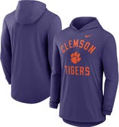 Nike Men's Nike Purple Clemson Tigers Classic Arch Tri-Blend Performance Long Sleeve Hoodie T-Shirt